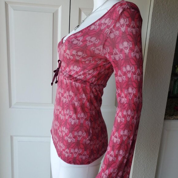 max & co y2k floral print babydoll top - Picture 5 of 8